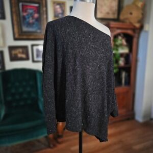 Betsey Johnson Collection Shoulder Knit Top OSFA Slouchy Asym Grunge Club